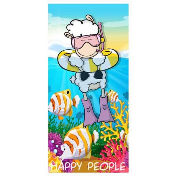 Beach towel in ecofibre Happy People Beach