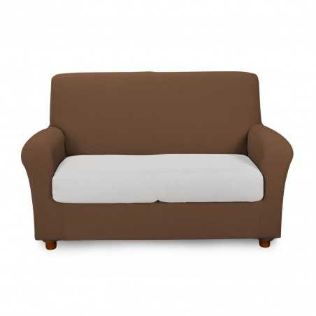 Stretch-Sofabezug 1-Sitzer Caleffi Melange-Farbe Mokka