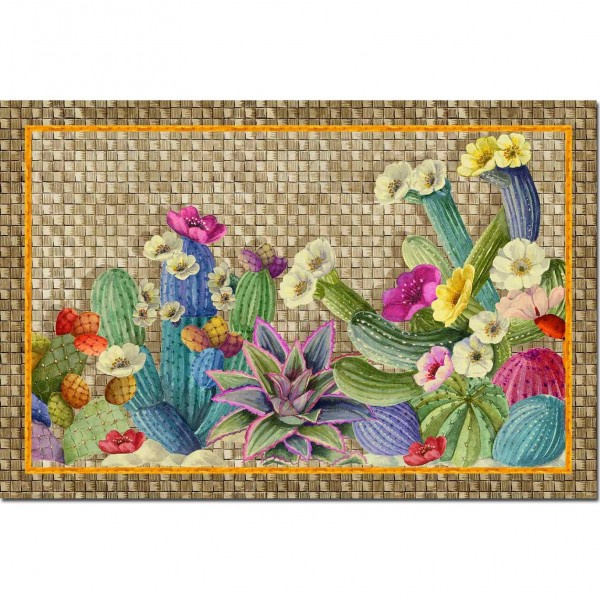 Tappetino da cucina Tessitura Toscana Kactus TipTap 52x80...