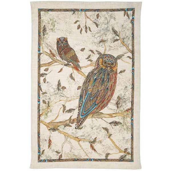 Linen cloth Tessitura Toscana Chiu Owl 50x70 cm Natural