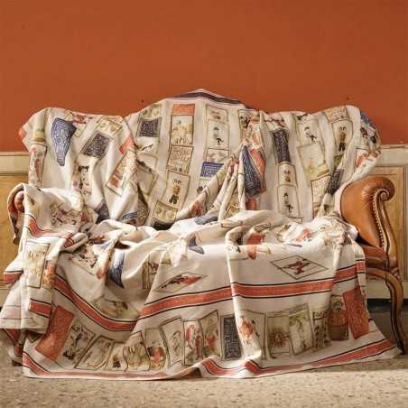 Telo Arredo Copritutto in Lino Tessitura Toscana Tarocchi