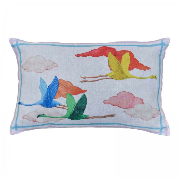 Möbelkissen aus Leinen Tessitura Toscana Flamingo