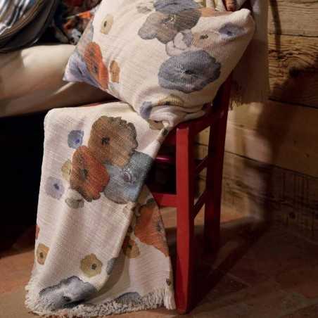 Couvre-lit à carreaux Tessitura Toscana Fleurs de Tache T&Linus
