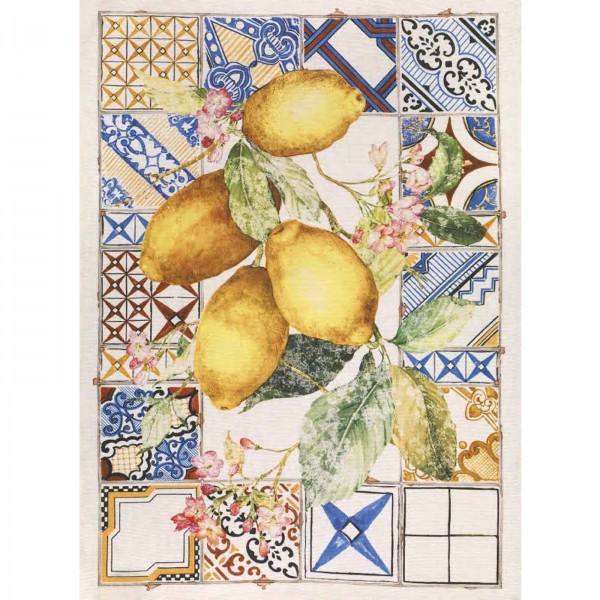 Azulejos cloth - Lemon Cotton Cm. 50X 70