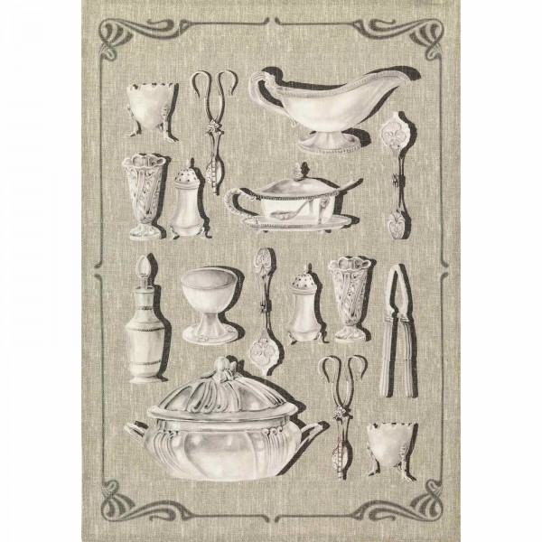 Strofinaccio Tessitura Toscana 50X 70 Cm. Couverts-Argent Lino