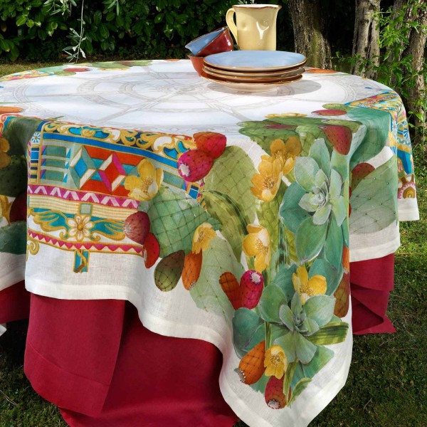Tischdecke aus Leinen Tessitura Toscana Mediterraneo