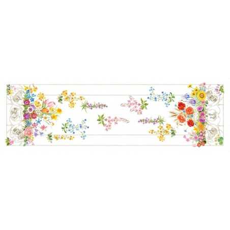 Leinenläufer Tessitura Toscana Floralia 45X170 cm cremefarben