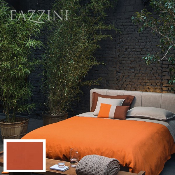 Housse de couette ensemble lit double Soffio Fazzini orange