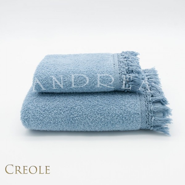 Pair Towels 1+1 Creole Vichy Azzurro