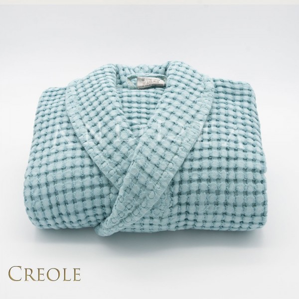Bathrobe Creole Honeycomb Size M Turquoise