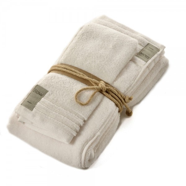 Coppia asciugamani bagno 1+1 Fazzini Coccola - Panna