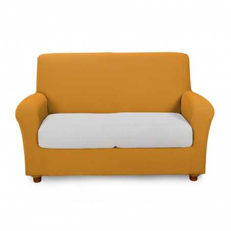 2-Sitzer-Stretch-Sofabezug Caleffi Ockerfarbe meliert