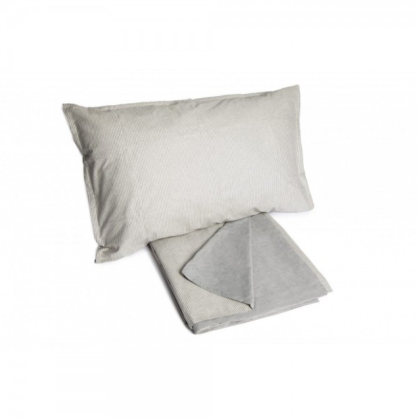 Housse de couette 1 carré et demi nature jolie motif Eolo Grey