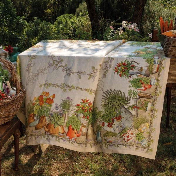 Tablecloth Tessitura Toscana Potager 170X270 cm Natural...