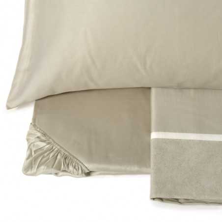 Completo lenzuola letto matrimoniale Fazzini Galuchat colore Panna