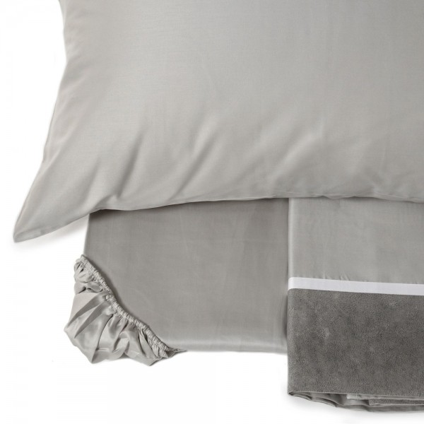 Draps complets lit double Fazzini Galuchat couleur Gris