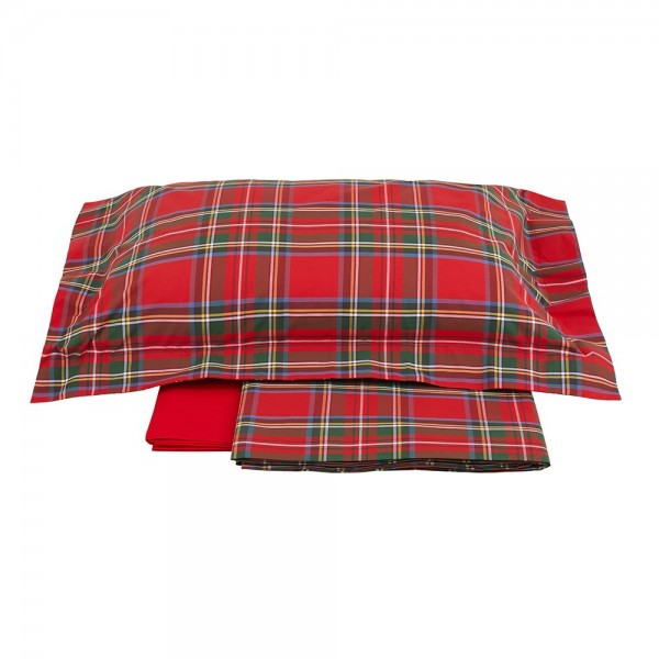 Completo Lenzuola letto Singolo Randi Clan Rosso e Verde