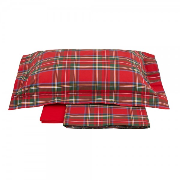 Set of sheets for double bed Randi Clan Red and Green
