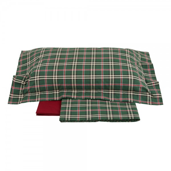 Set of sheets for double bed Randi Clan Green and Red