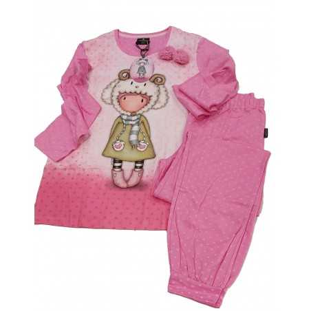 Pyjama fille Gorjuss coton chaud Couleur rose Tg 16 ans