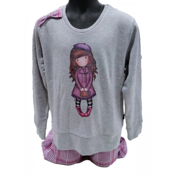 Girl's pajamas Gorjuss Tween sweatshirt le beret size 12 years color gris jaspe
