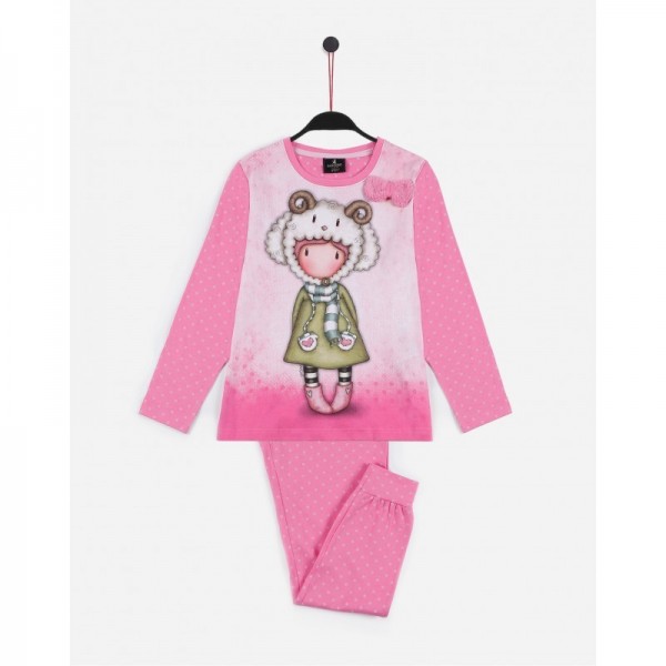 Gorjuss warm cotton girl's pajamas Pink color Size 14 years