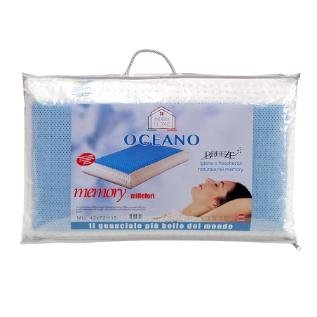 Cuscino in Memory Ventilato e Antisoffoco Oceano Millefori Andrea Home 42x72xh12 cm