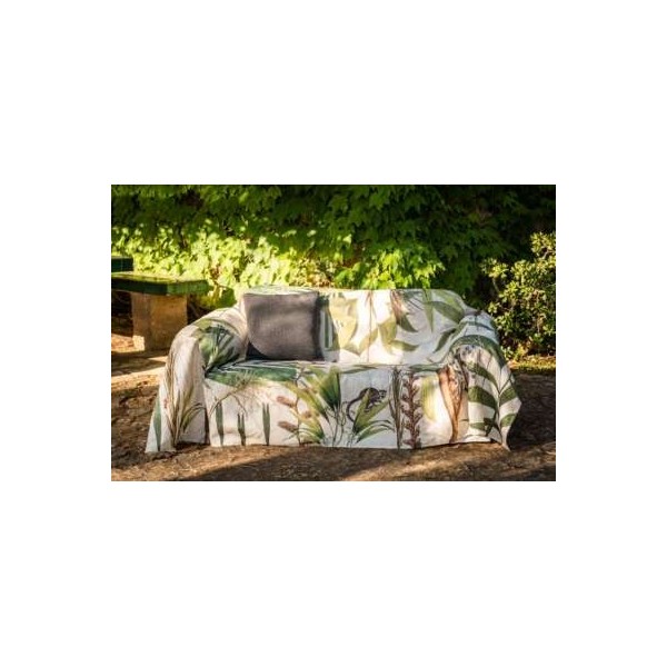 Furnishing cover in pure linen The NapKing Palmier 180x270