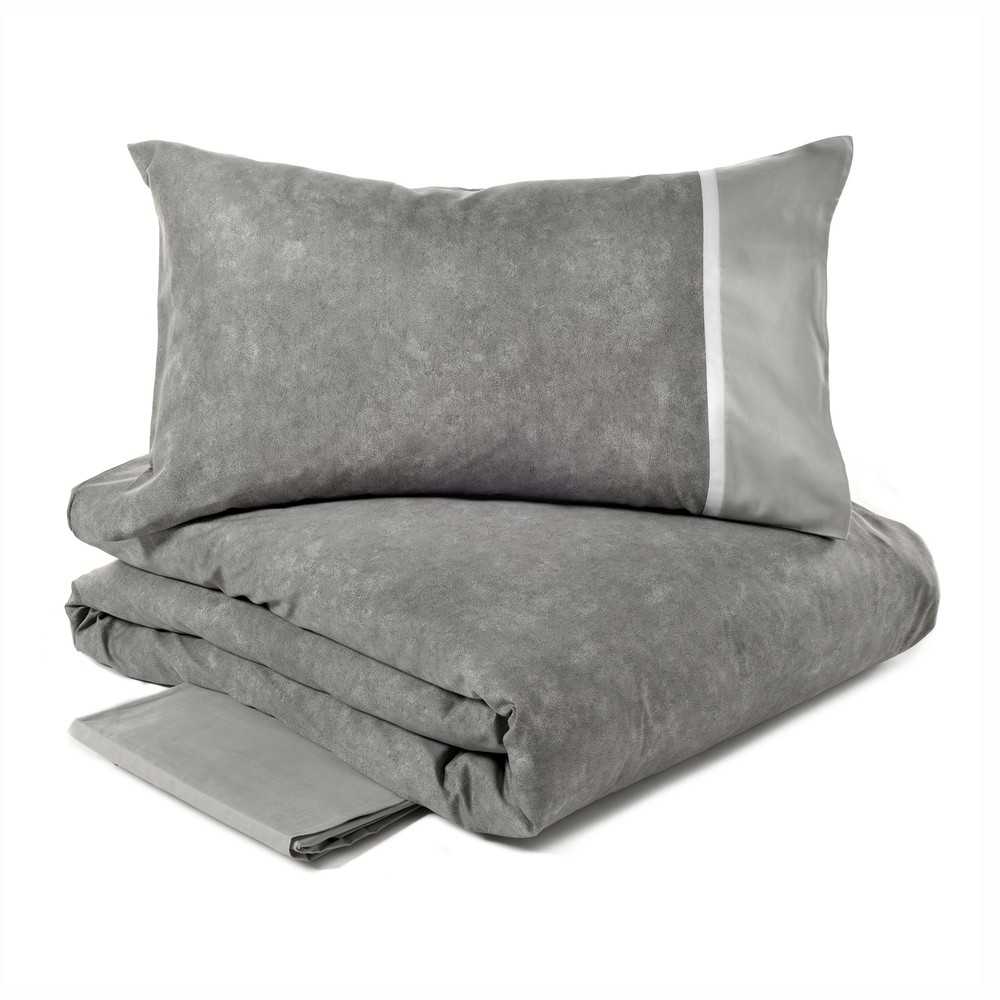 Completo Copripiumino Matrimoniale Fazzini Galuchat colore Grigio