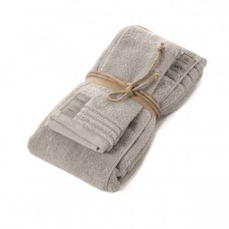 Paire de serviettes de bain 1+1 Fazzini Coccola - Gris