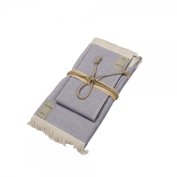 Set 1 + 1 bath towels Fazzini Stripes in Blue color