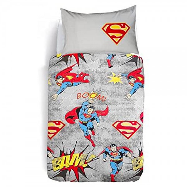 Duvet cover Set Single bed Caleffi Superman Vintage in...