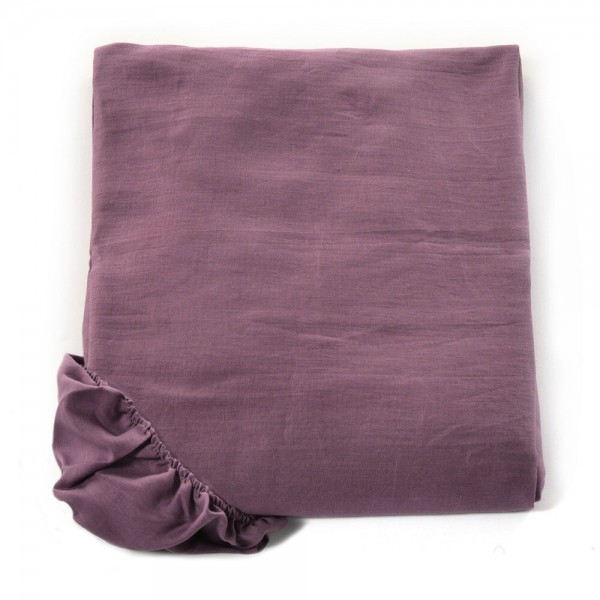 Drap inférieur avec coins de lit double Aubergine Soffio Fazzini