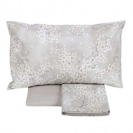 Completo Lenzuola Letto Piazza E Mezza Kimono Fazzini Naturale
