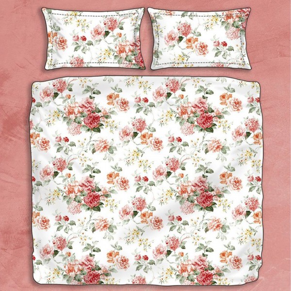 Ensemble housse couette Randi Atelier double couleur Rose