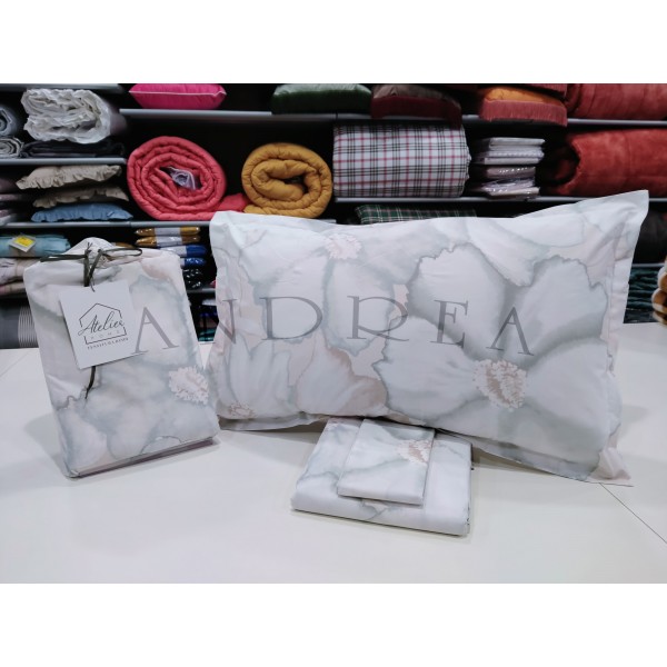 Randi Atelier double duvet cover set in dove gray color