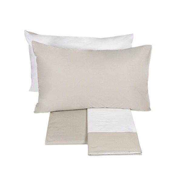 Draps complets Lit simple Fazzini Dialogue couleur blanc + beurre