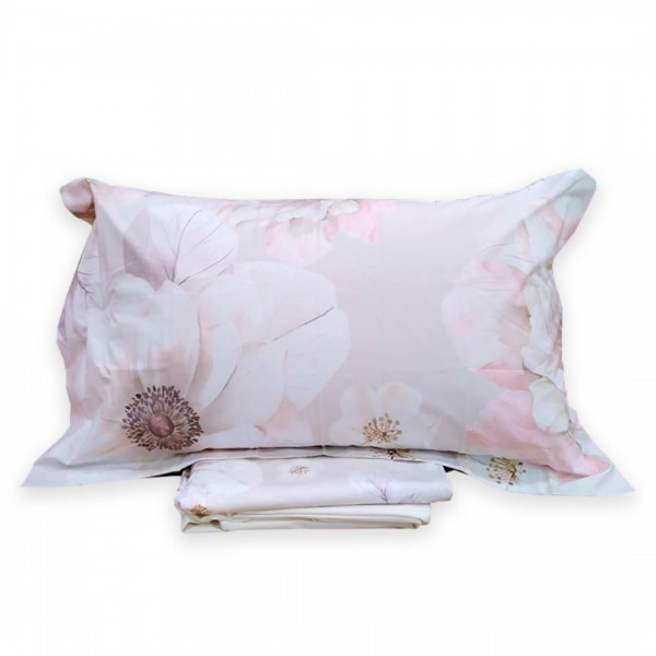 Complete single bed sheet Randi Giverny Beige color