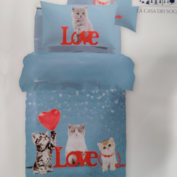 Caleffi Cuori single bed quilt in one color