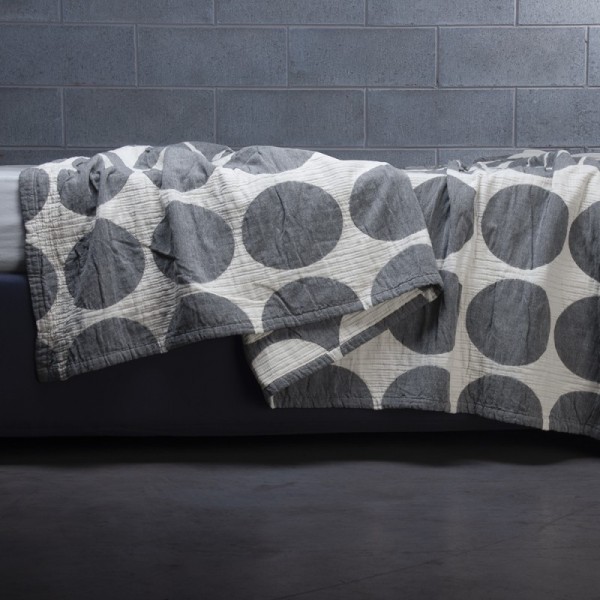 Uno Alvaro double bed bedspread 1 color ecru - black