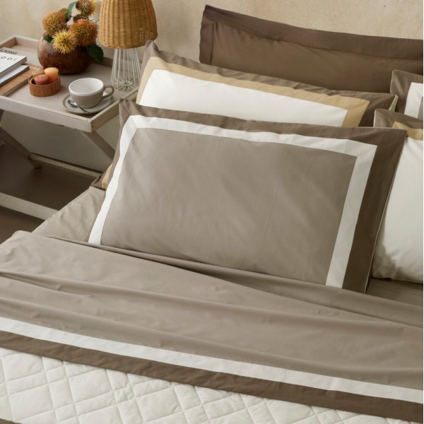 Camilla Ever double bed sheet set color Beige