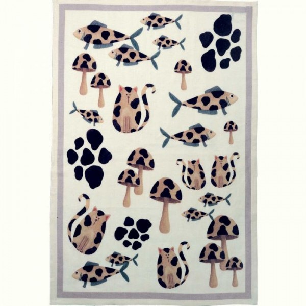 Strofinaccio 50x70 cm Tessitura toscana macchia-gatti colore verde