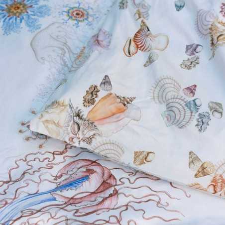 Doppeltes Bettbezugsset Tessitura Toscana Ocean natürliche weiße Farbe