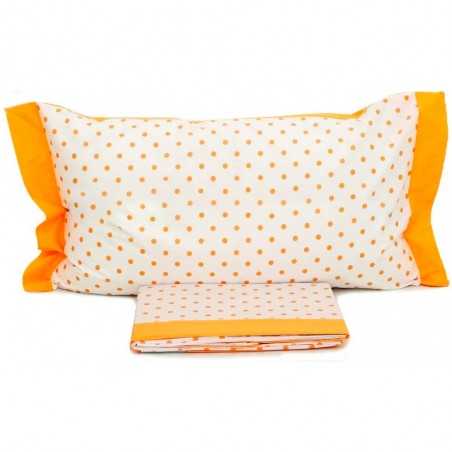 Ensemble couette carrée et demie Cogal Blanc couleur mandarine