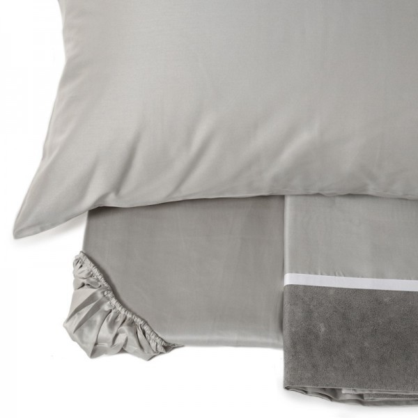 Lenzuola Fazzini Galuchat Flanella 2 Pz. Grigio