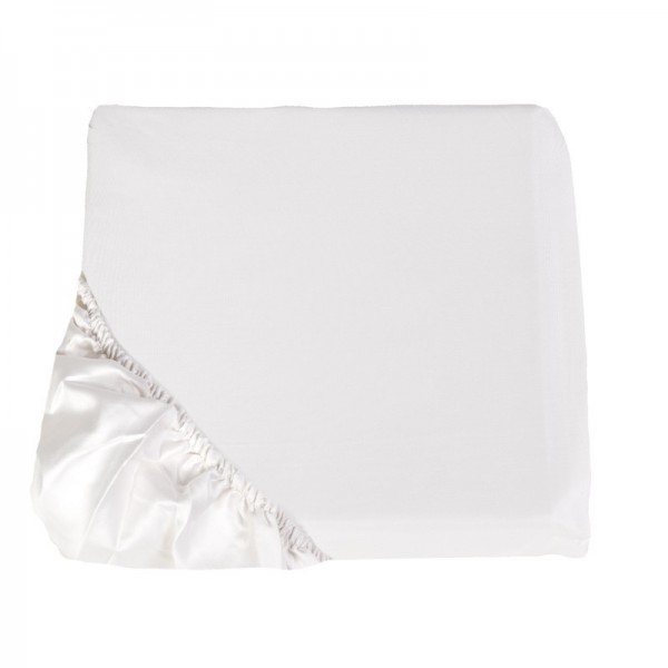 Drap inférieur avec coins de lit double Fazzini couleur Trecento Silk White