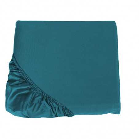 Drap inférieur avec coins de lit double Fazzini couleur Trecento Petrolio