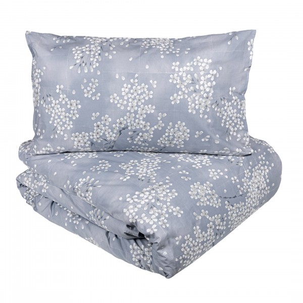 Duvet cover set for double bed Fazzini Kimono color Blue Fog