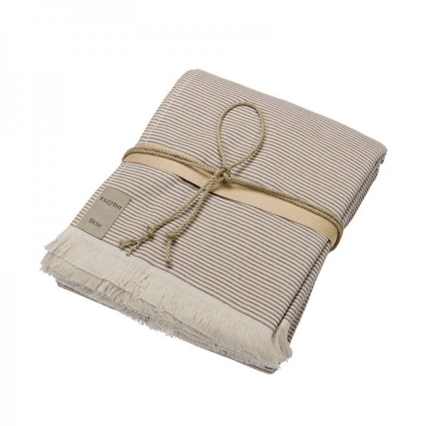 Telo Spa Fazzini Stripes 100X180 Colore Naturale