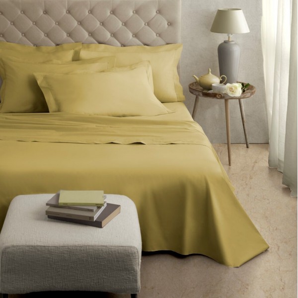 Drap de lit double Camillatex couleur NK couleur ocre